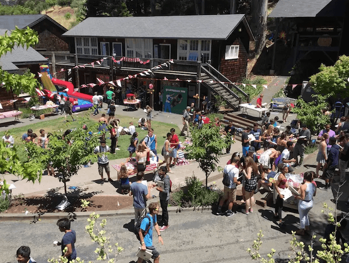 The campus of College Prep School feels like a hidden, leafy sanctuary