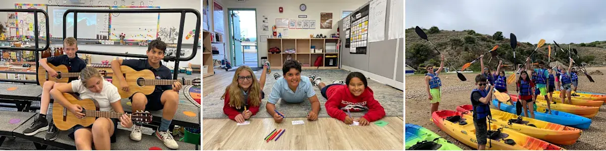 Castilleja Schools and its students smiling at camera