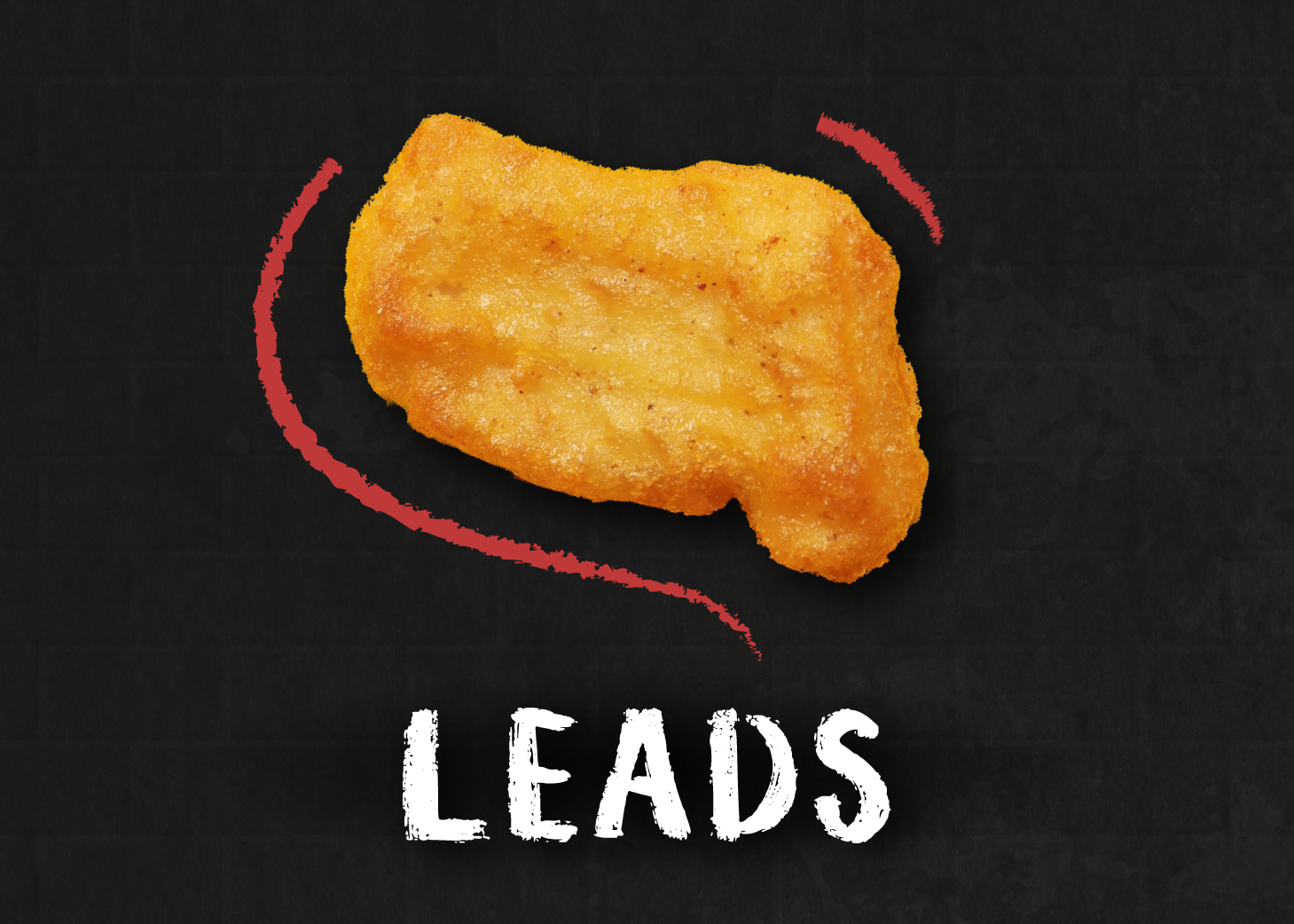 Golden chicken nugget icon representing the Leads section.