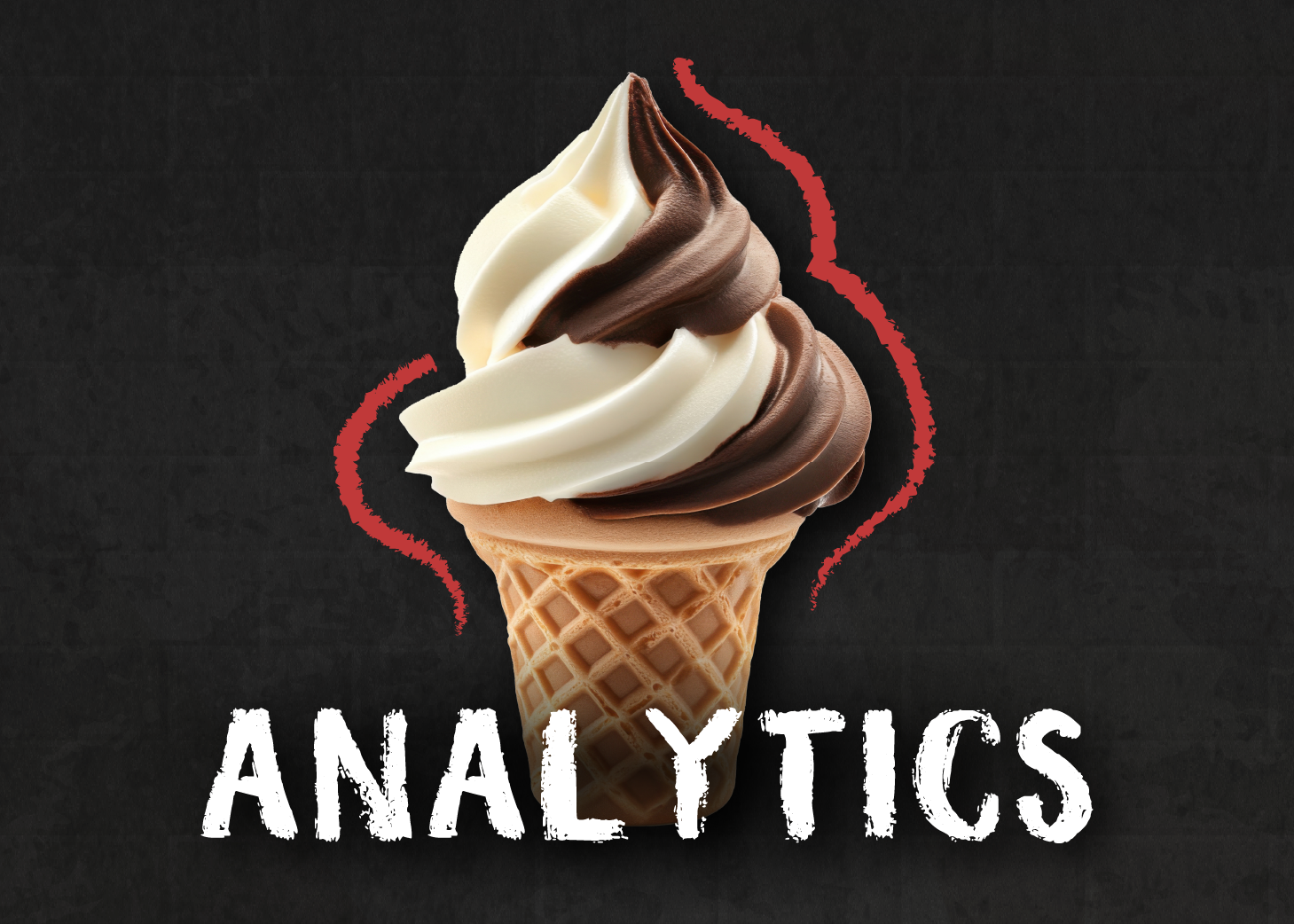Soft-serve ice cream cone icon representing the Analytics section.