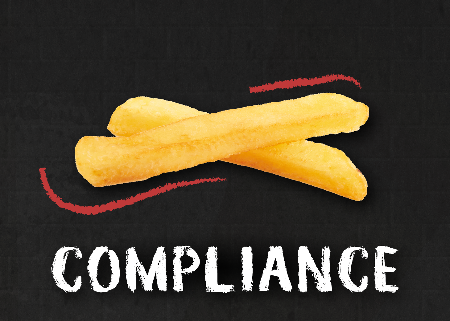 Two crispy French fries icon representing the Compliance section.