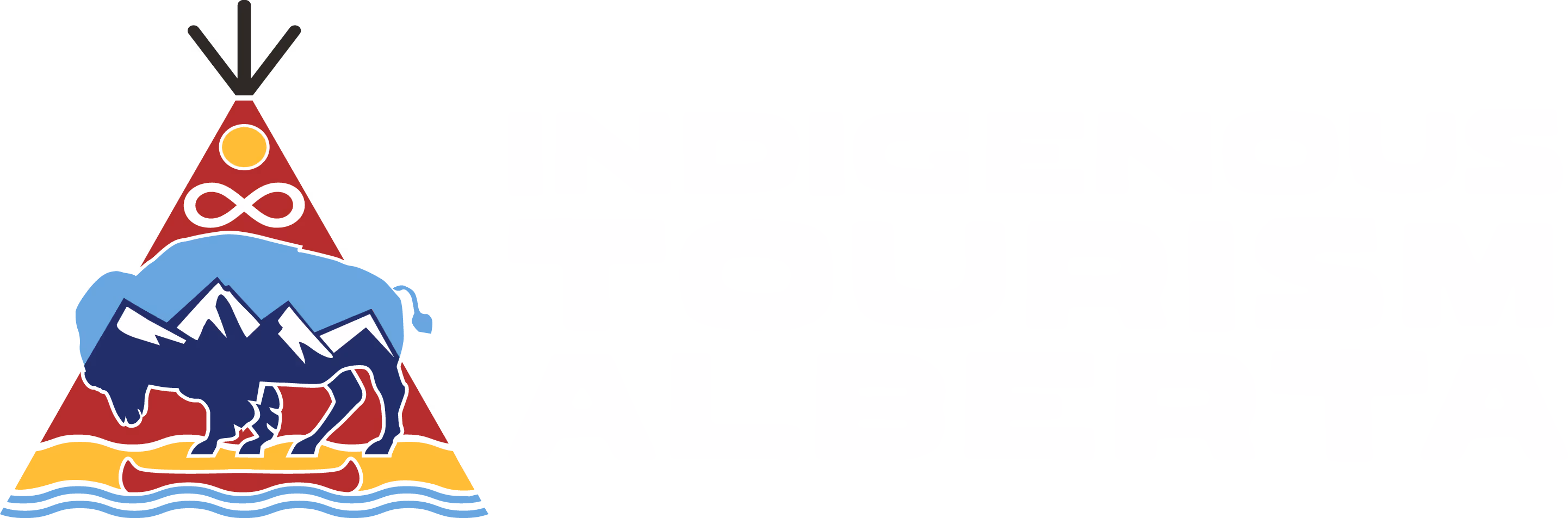 Indigenous Tourism Alberta logo featuring stylized mountains, a bison, and a traditional teepee symbol