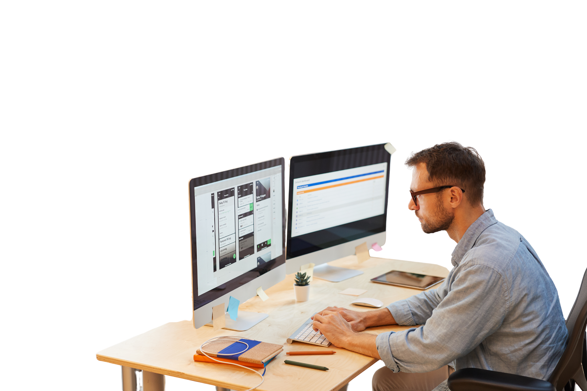 FedEx contractor customer support team using dispatch software at computer