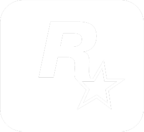 Black letter R with a star outline attached to its lower right corner on a white rounded square background.