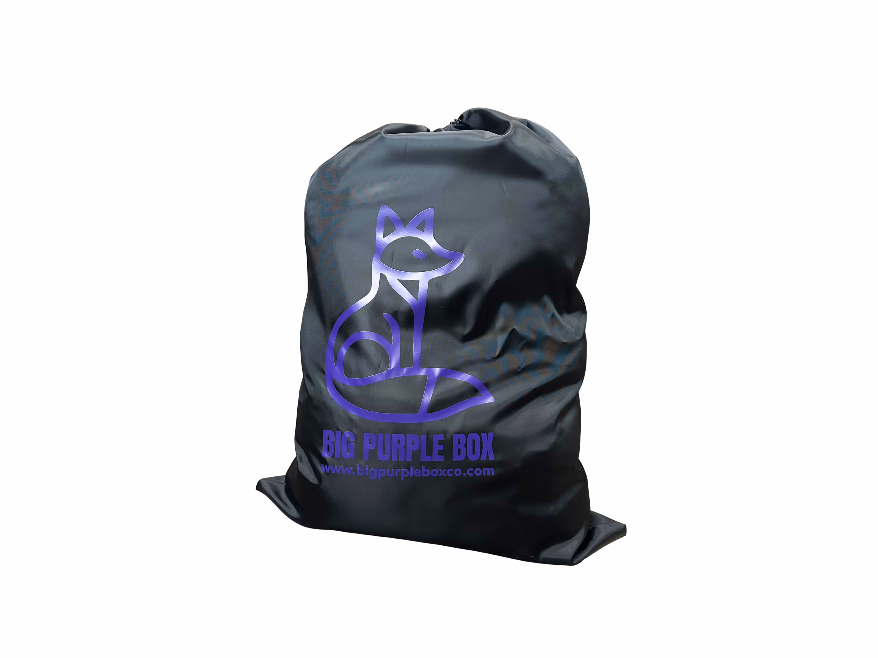 Purple Box branded linen bag
