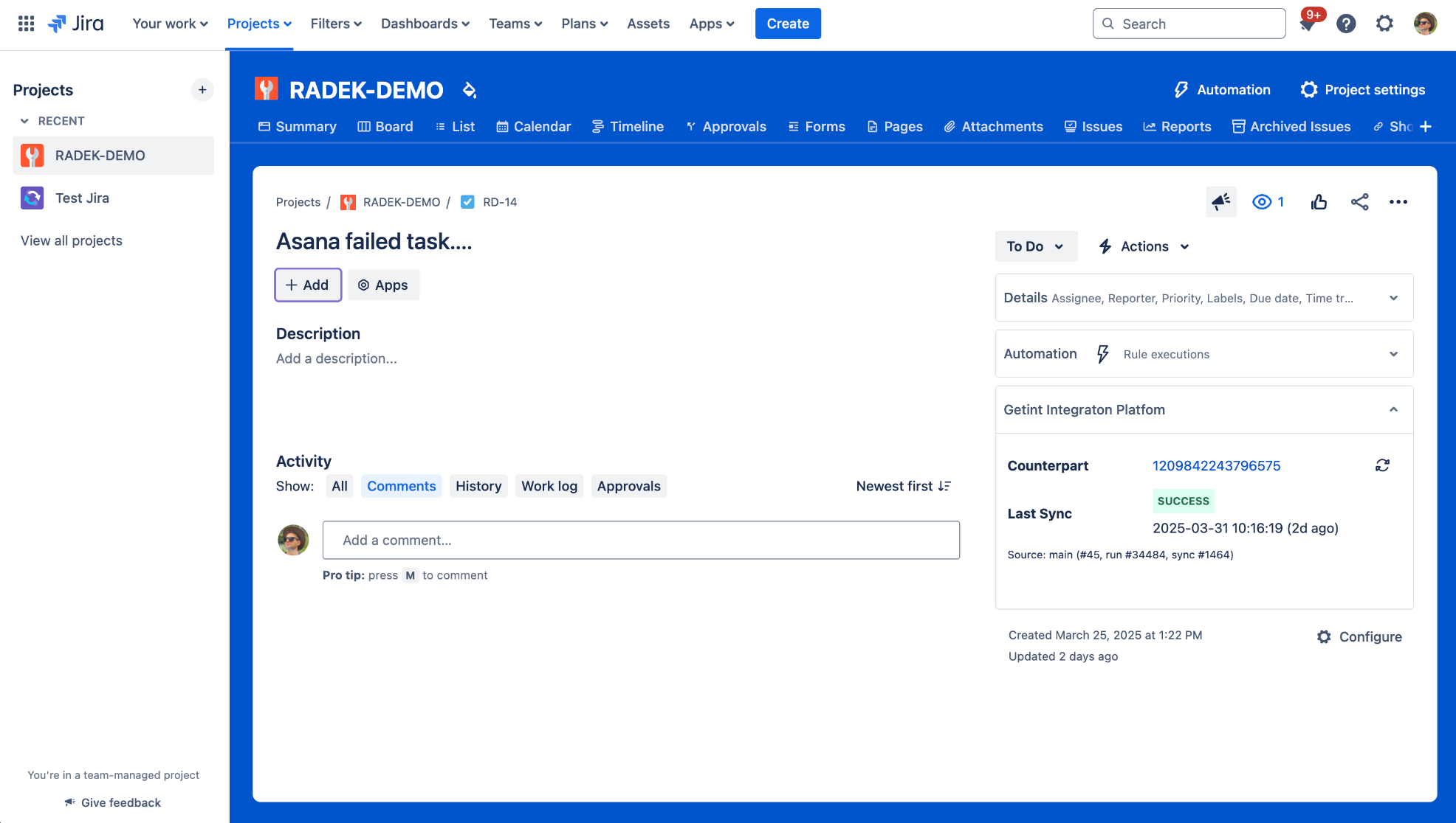 getint side panel in jira: real time sync now visible in atlassian jira