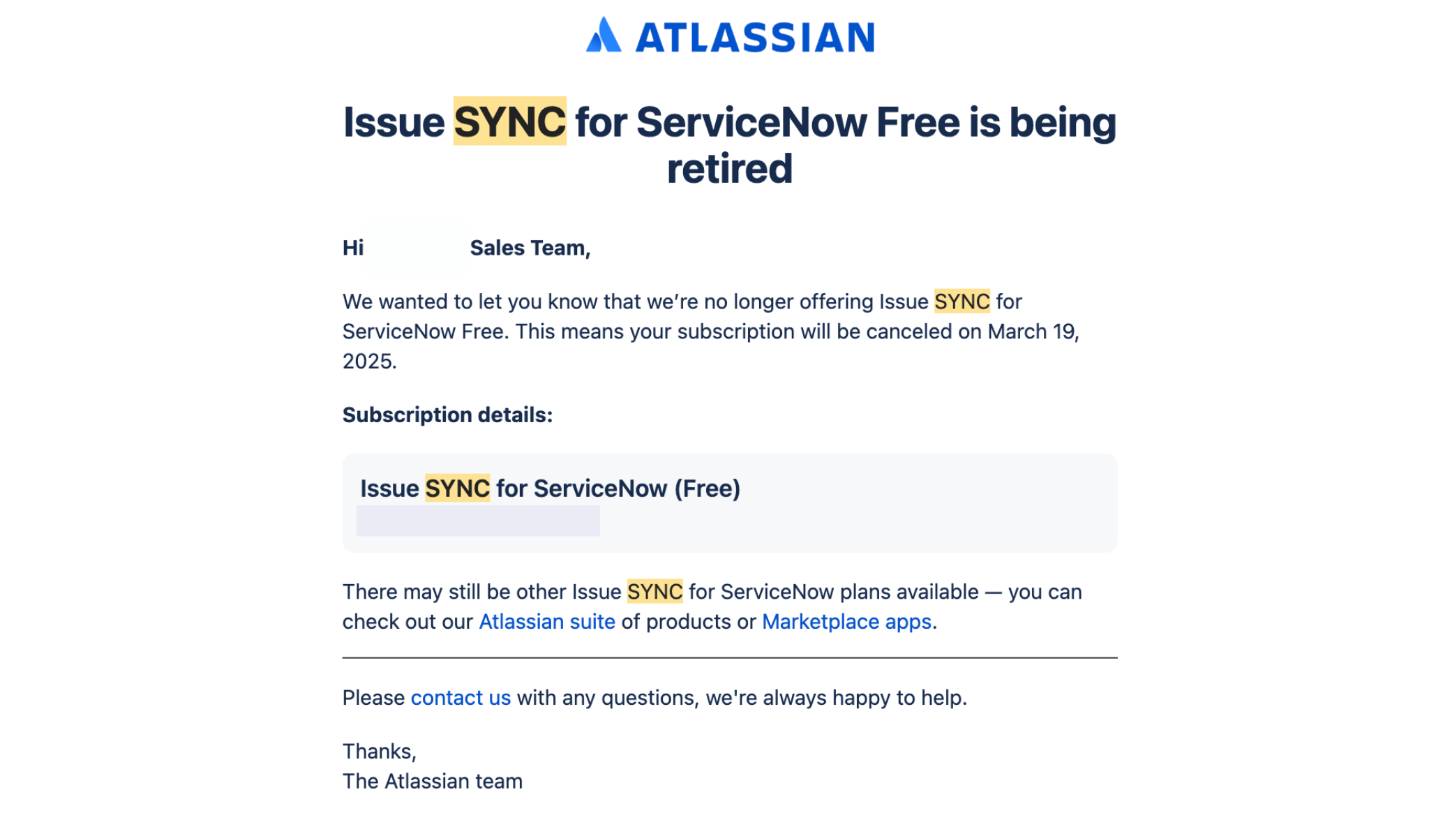 syncing issues - jira and servicenow platform