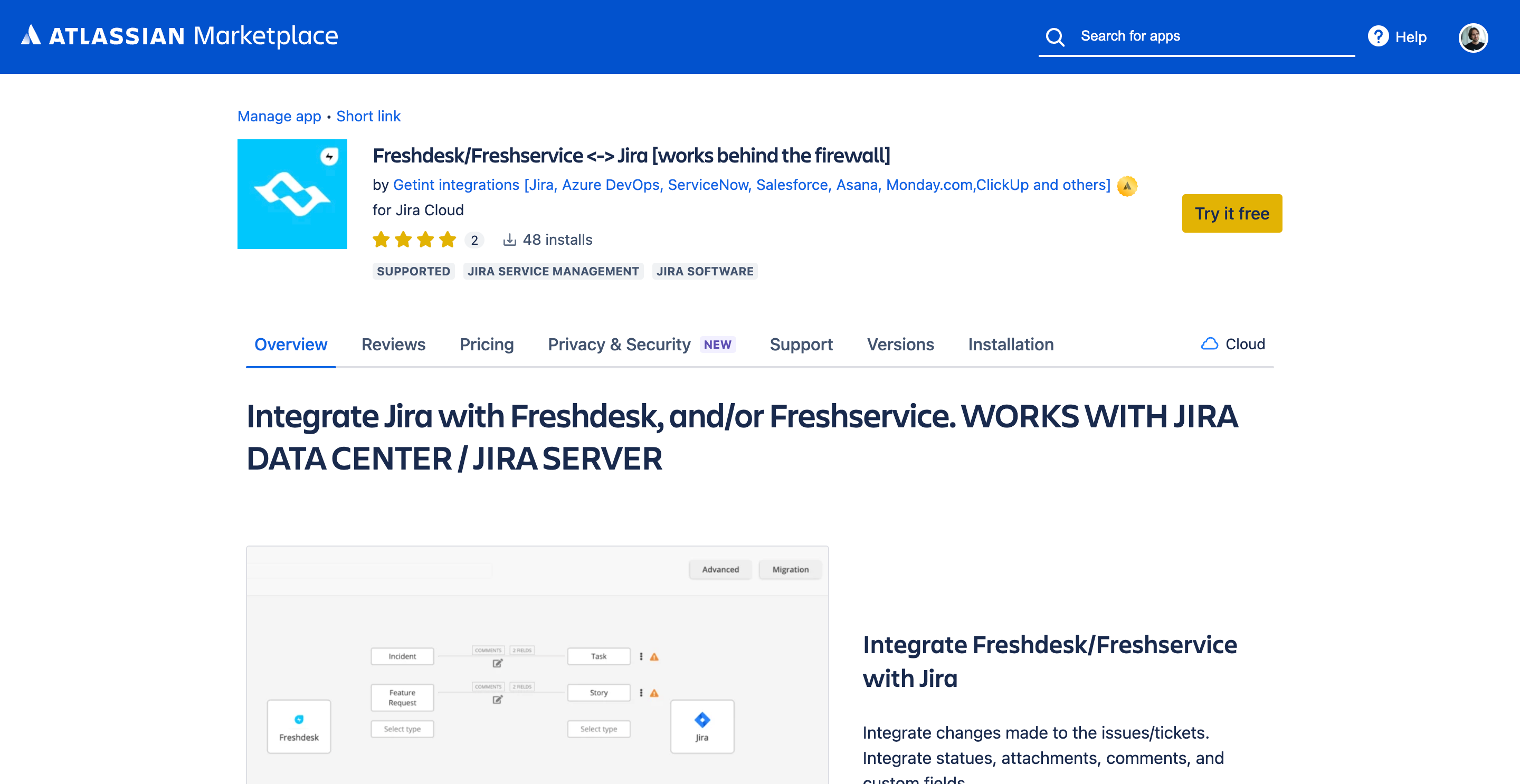 Tools like Zapier can be used to integrate Freshservice with Jira Service Management, enabling automated ticket handling without any coding expertise.