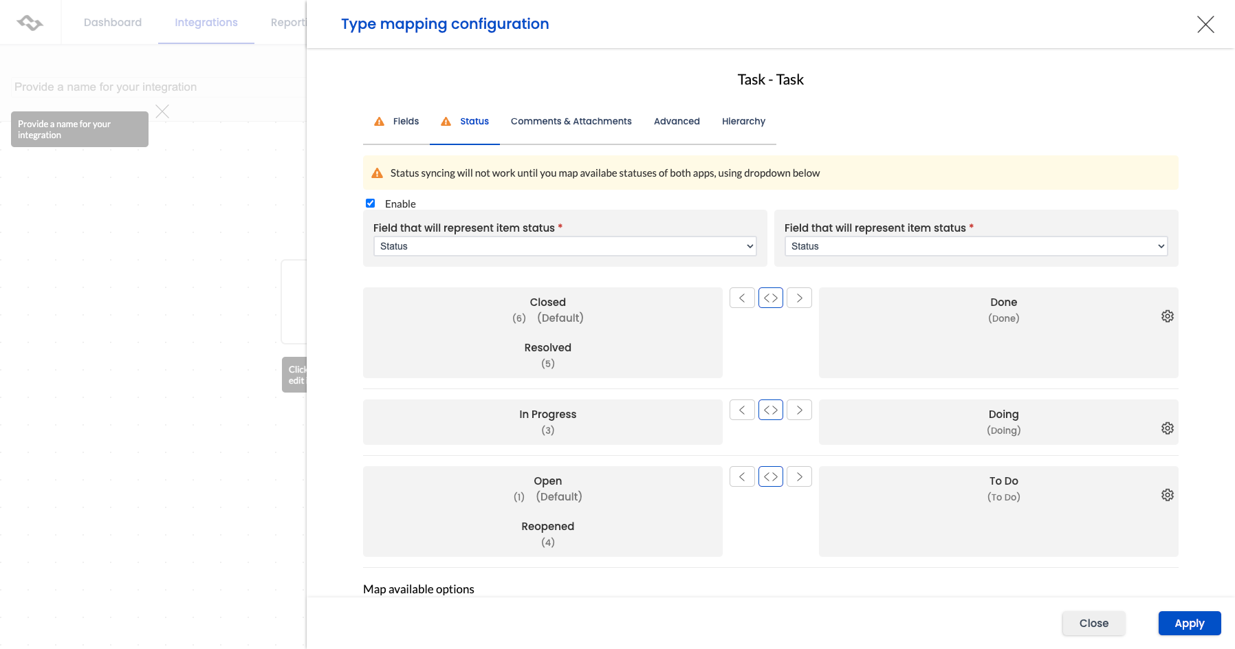Azure DevOps Jira integration status mapping