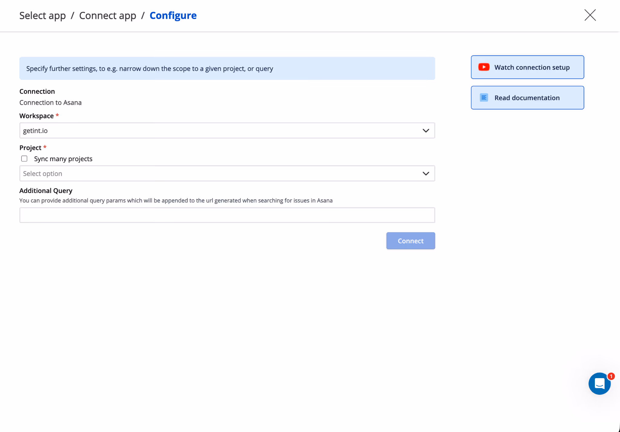 Sync many projects with Getint Integration App