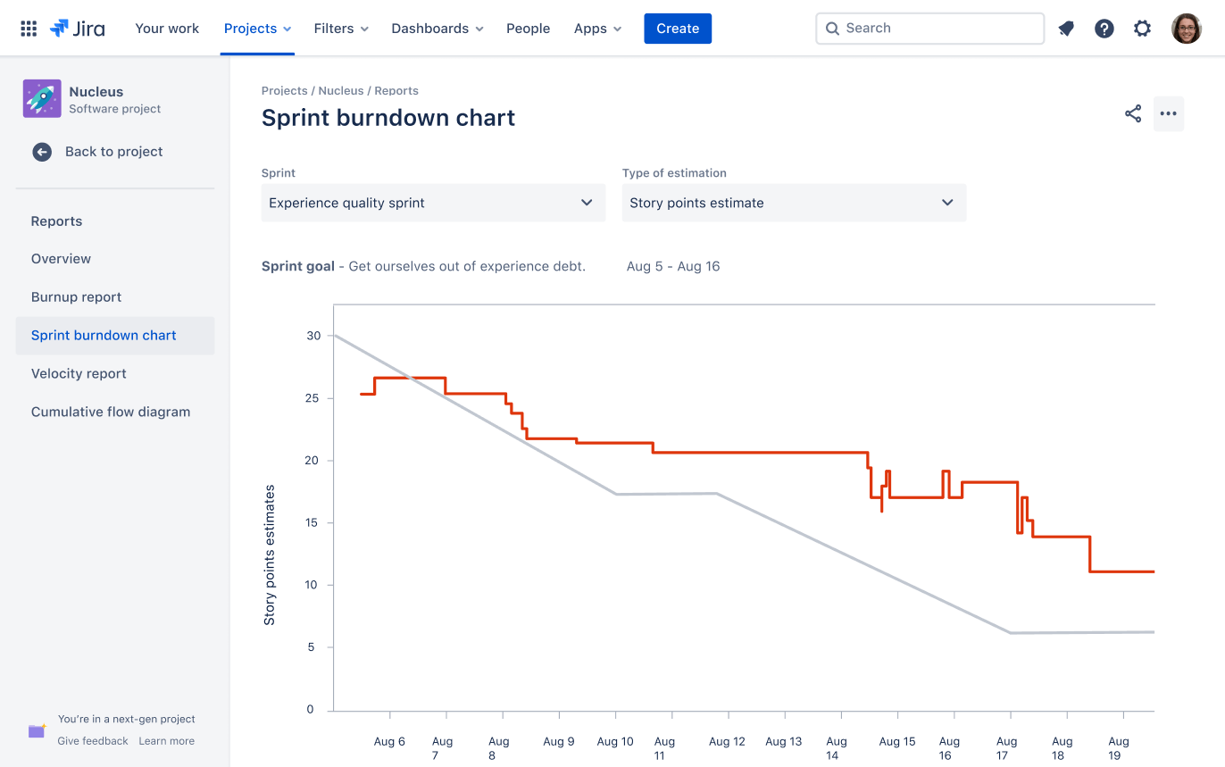 Jira Sprint Burndown Chart