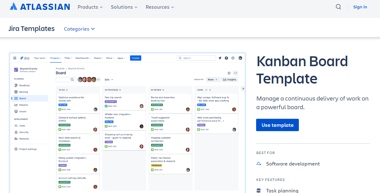 Jira Kanban board