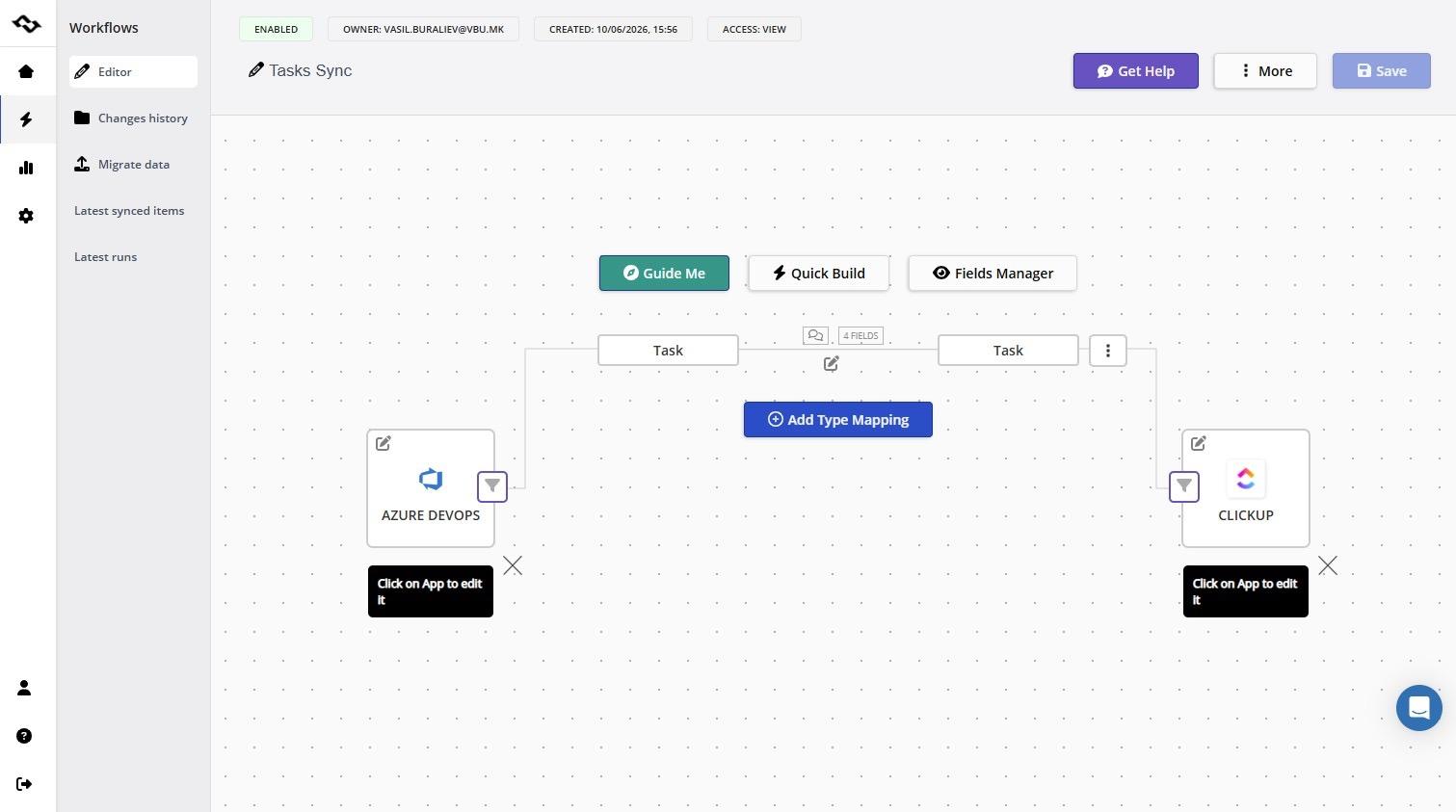 Azure DevOps ClickUp bi-directional sync dashboard