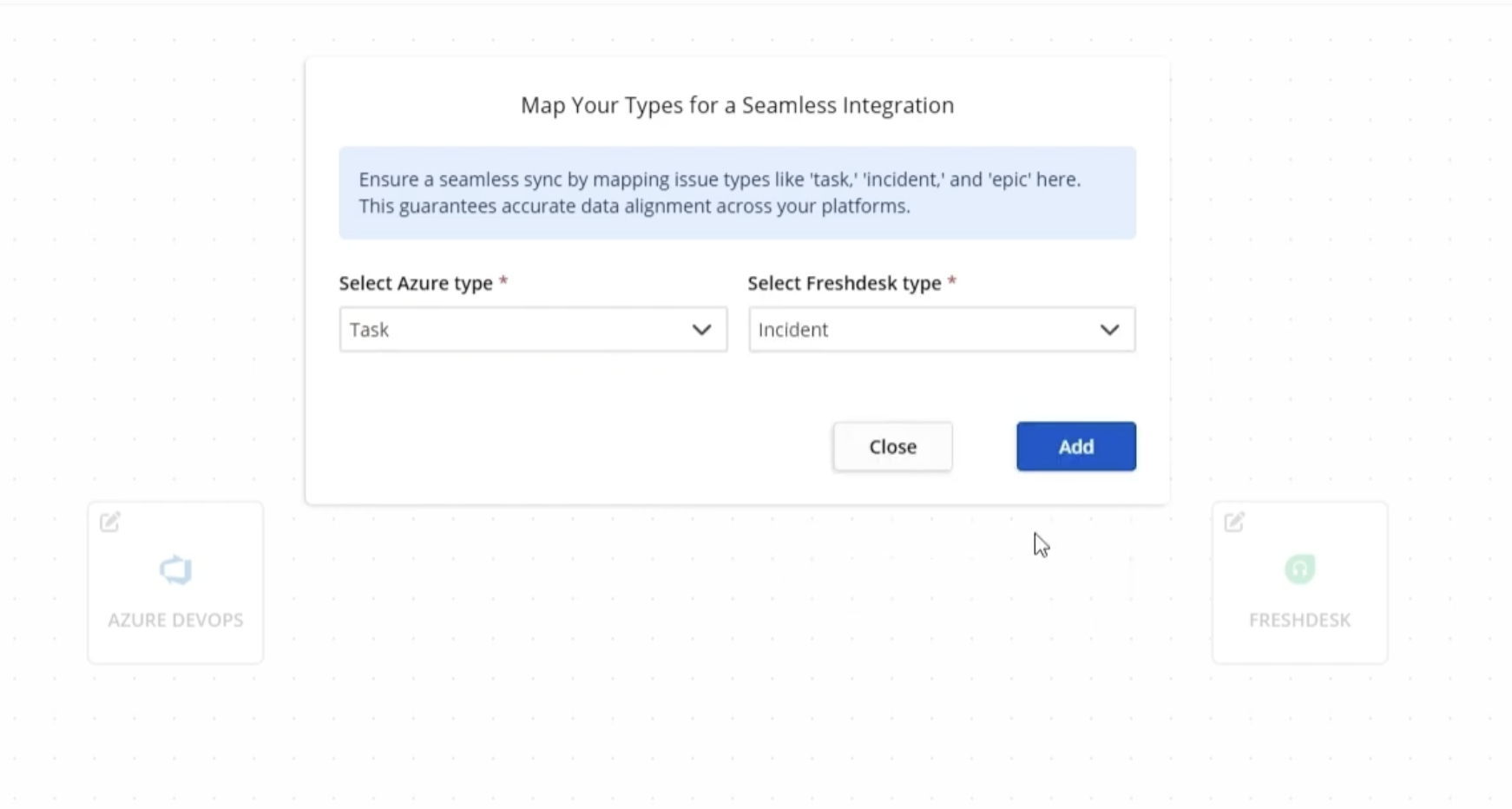 Mapping fields between Azure and Freshdesk