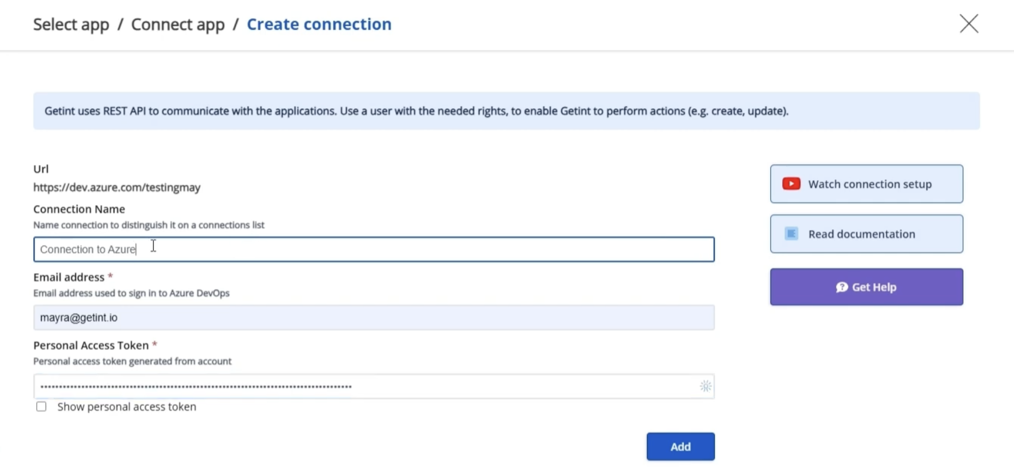 Starting a connection between Azure DevOps and Freshdesk