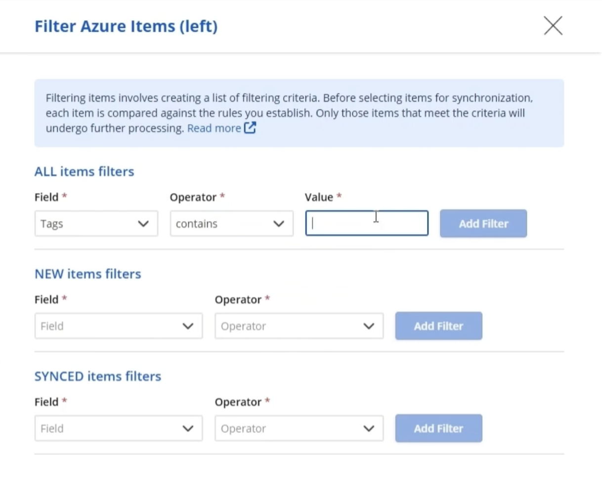 Filtering dependencies between Azure and Freshdesk