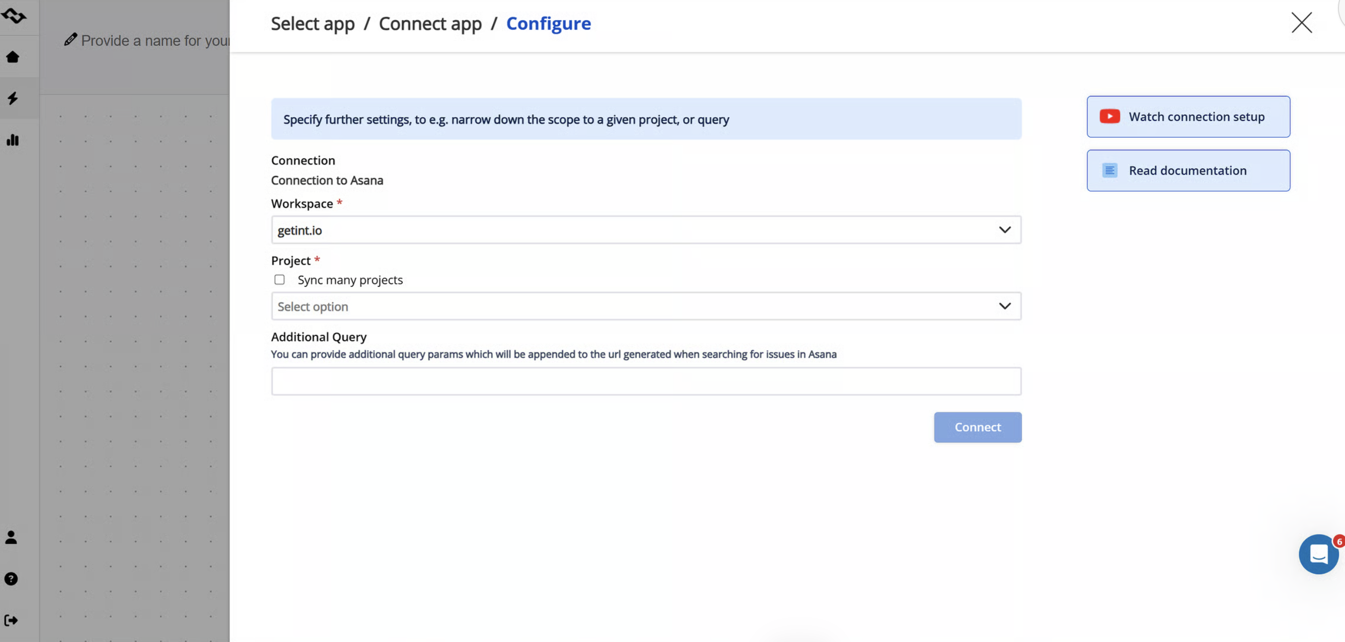 Creating Asana Freshservice connection
