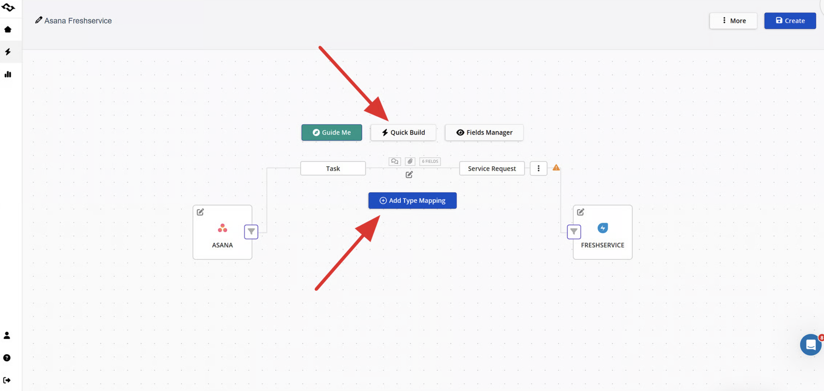 Asana Freshservice mapping types of work items