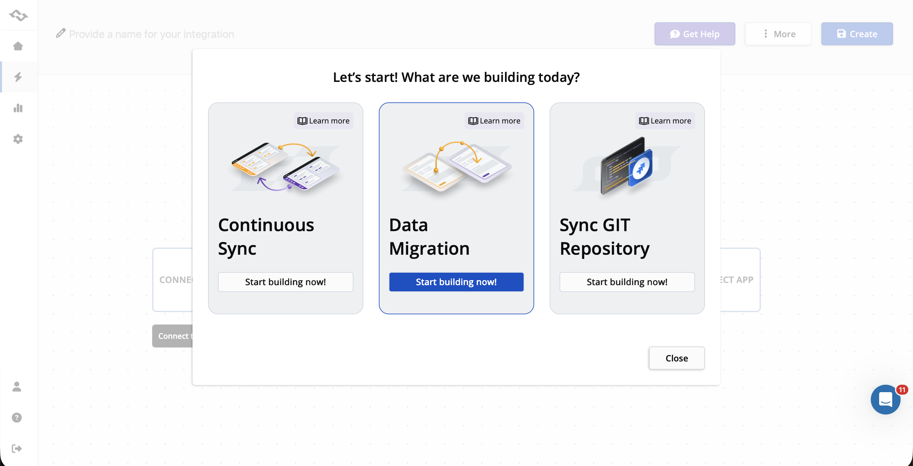 Getint continuous sync & data migration feature 