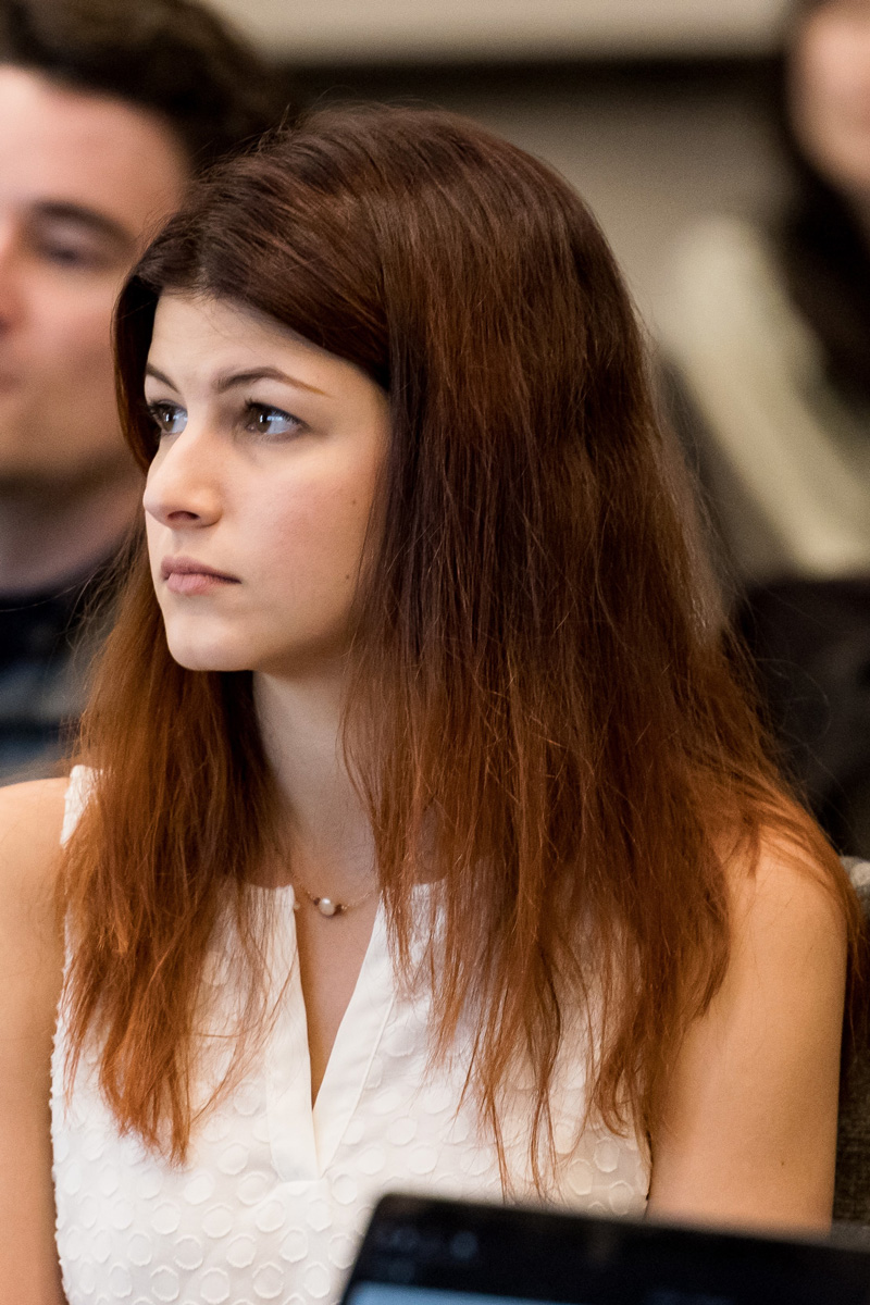 Rachel Choate (now Luarte) listens carefully