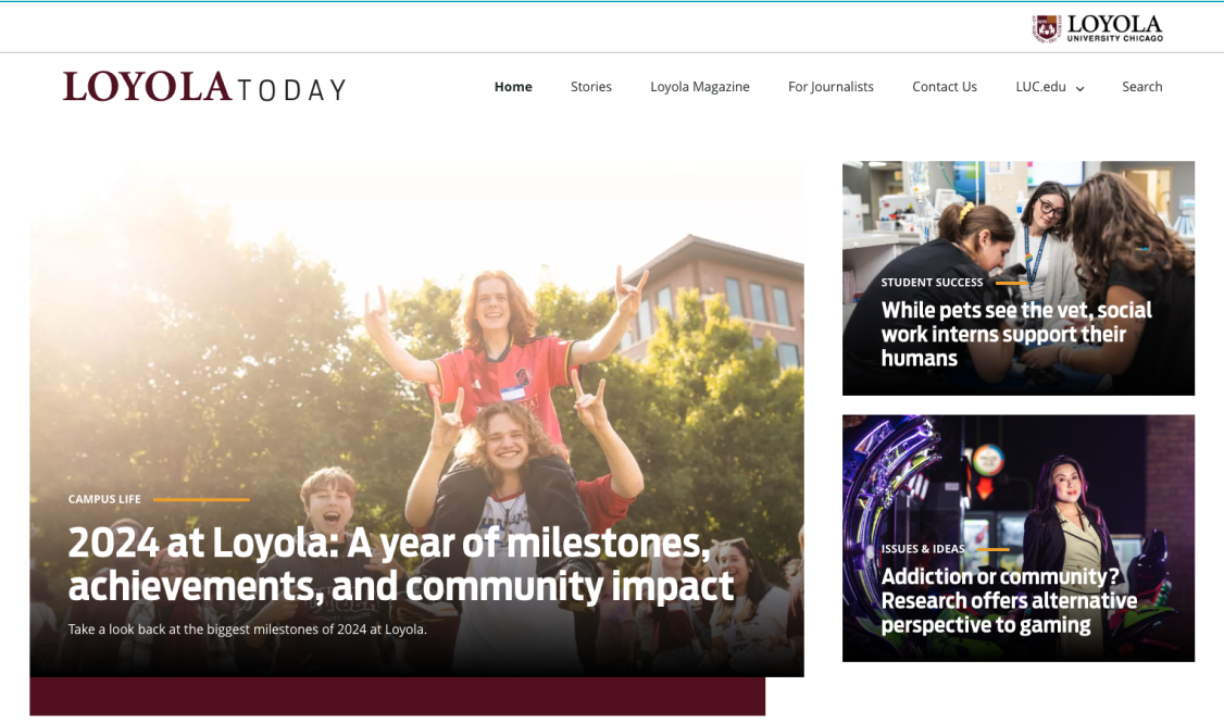 A website design for Loyola Today