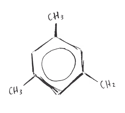 A rough sketch of a small molecule