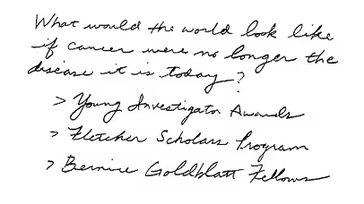 A handwritten note used as a design element