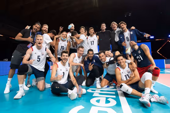 A group of volleyball players