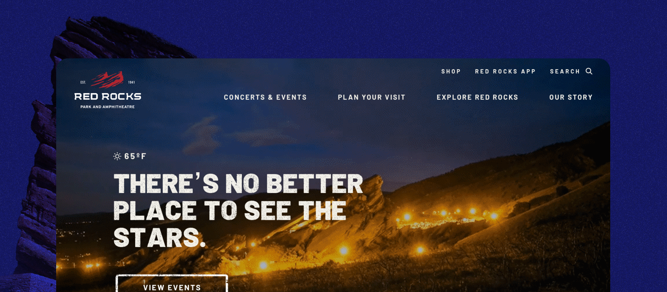 Red Rocks homepage design