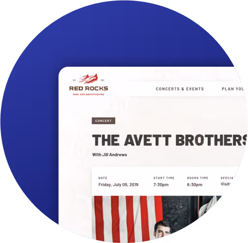 The event detail page for The Avett Brothers