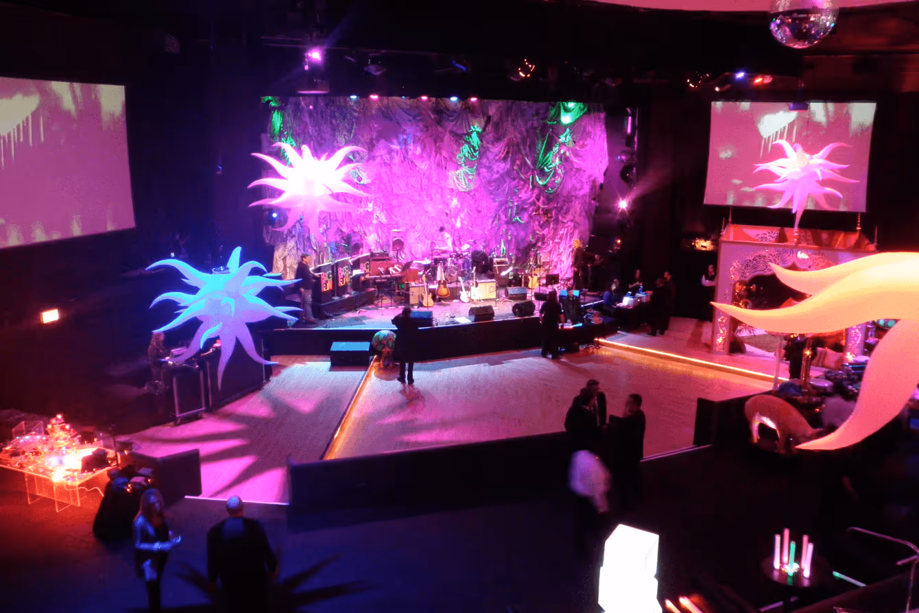 A view of the Park West stage during a company party