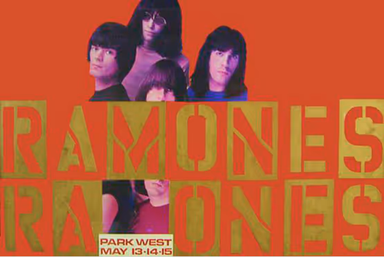 A Ramones poster with the 4 members of the band
