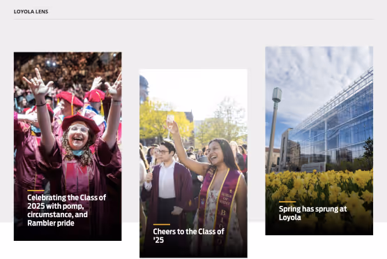 Loyola students celebrating spring and graduation