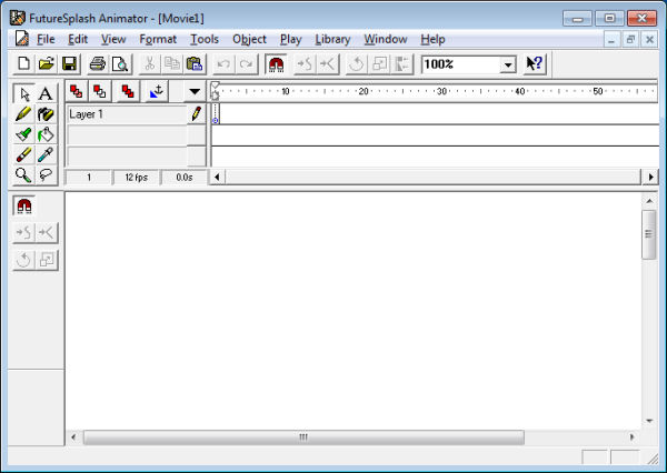 FutureSplash Animator, the late-1990s animation tool that became Adobe Flash in web design history