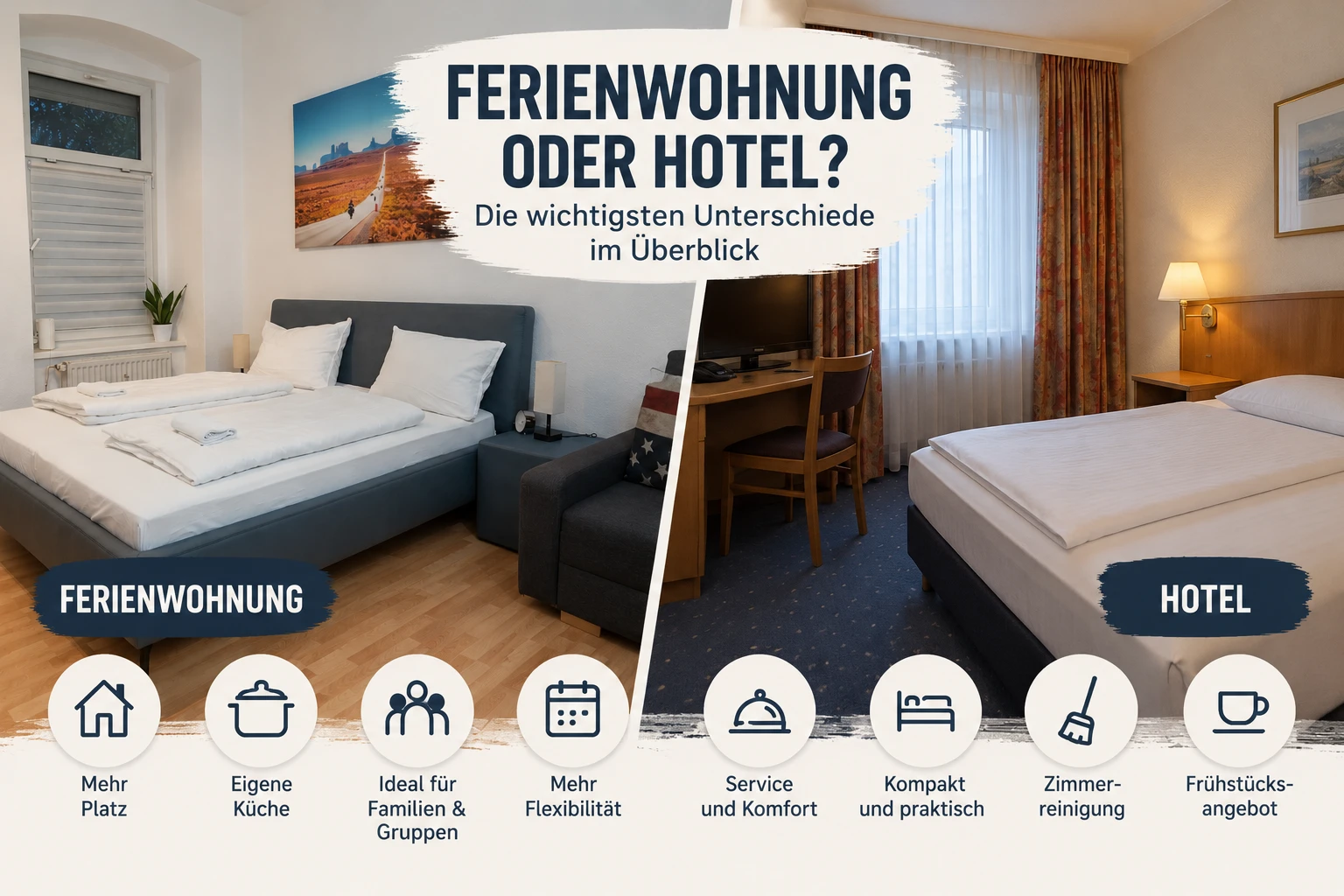 Ferienwohnung oder Hotel? Die wichtigsten Unterschiede im Überblick