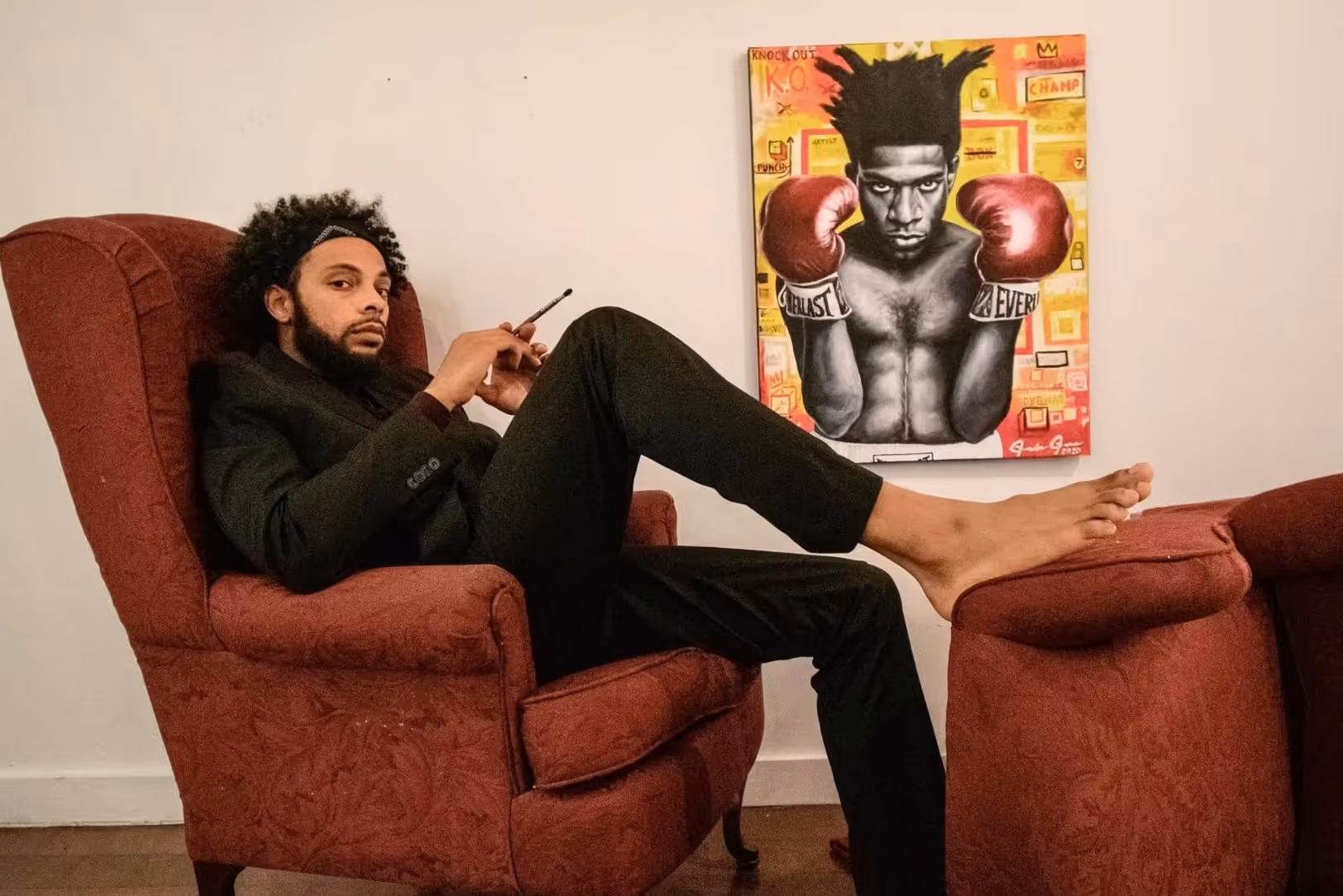 Jordan Jones, aka JJ the Artist, with Box-squiat