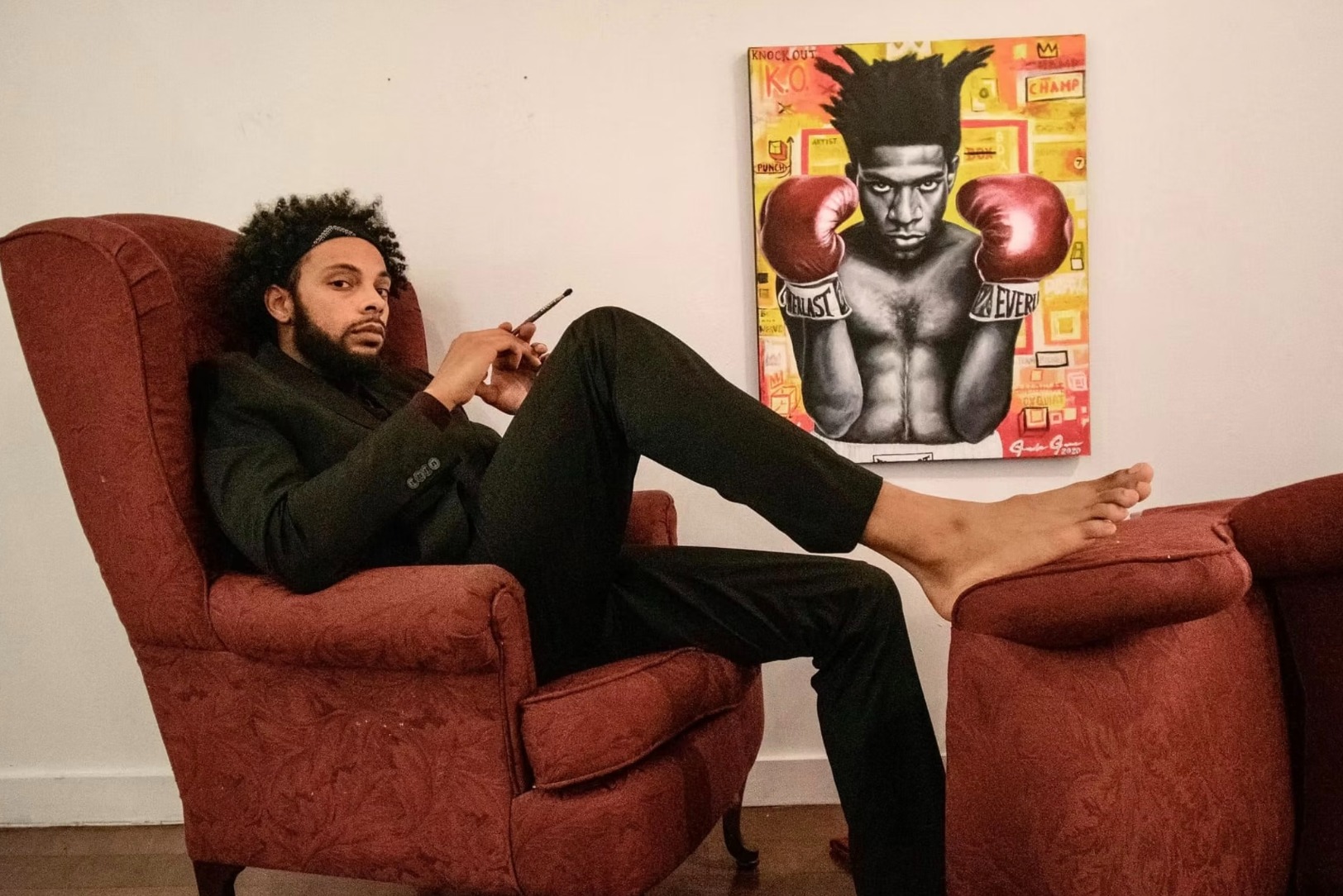 Jordan Jones, aka JJ the Artist, with Box-squiat