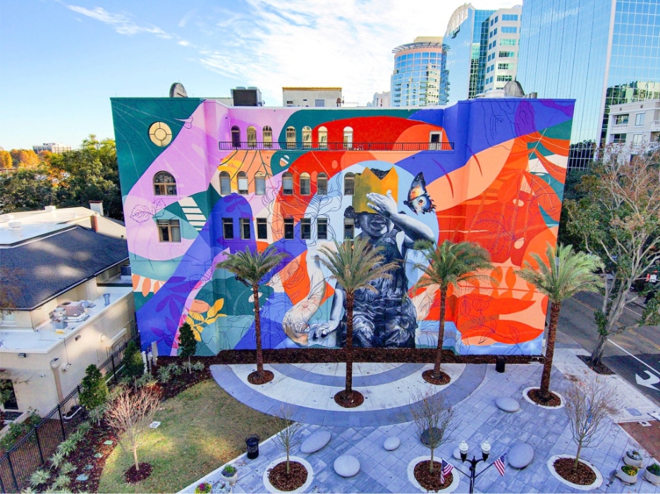 Peterson's massive "Gotta Go Orlando" mural