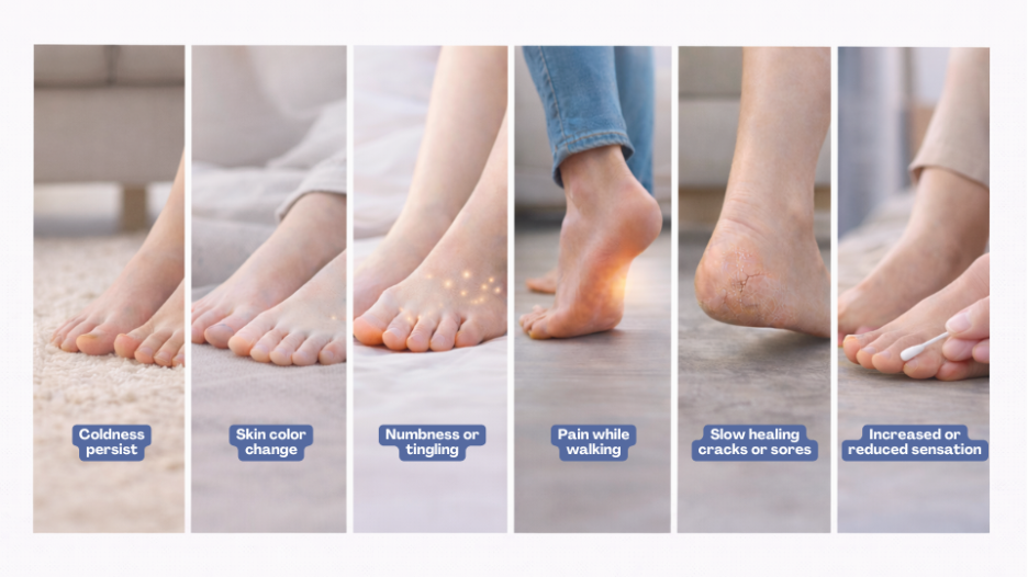 Warning signs of cold and sweaty