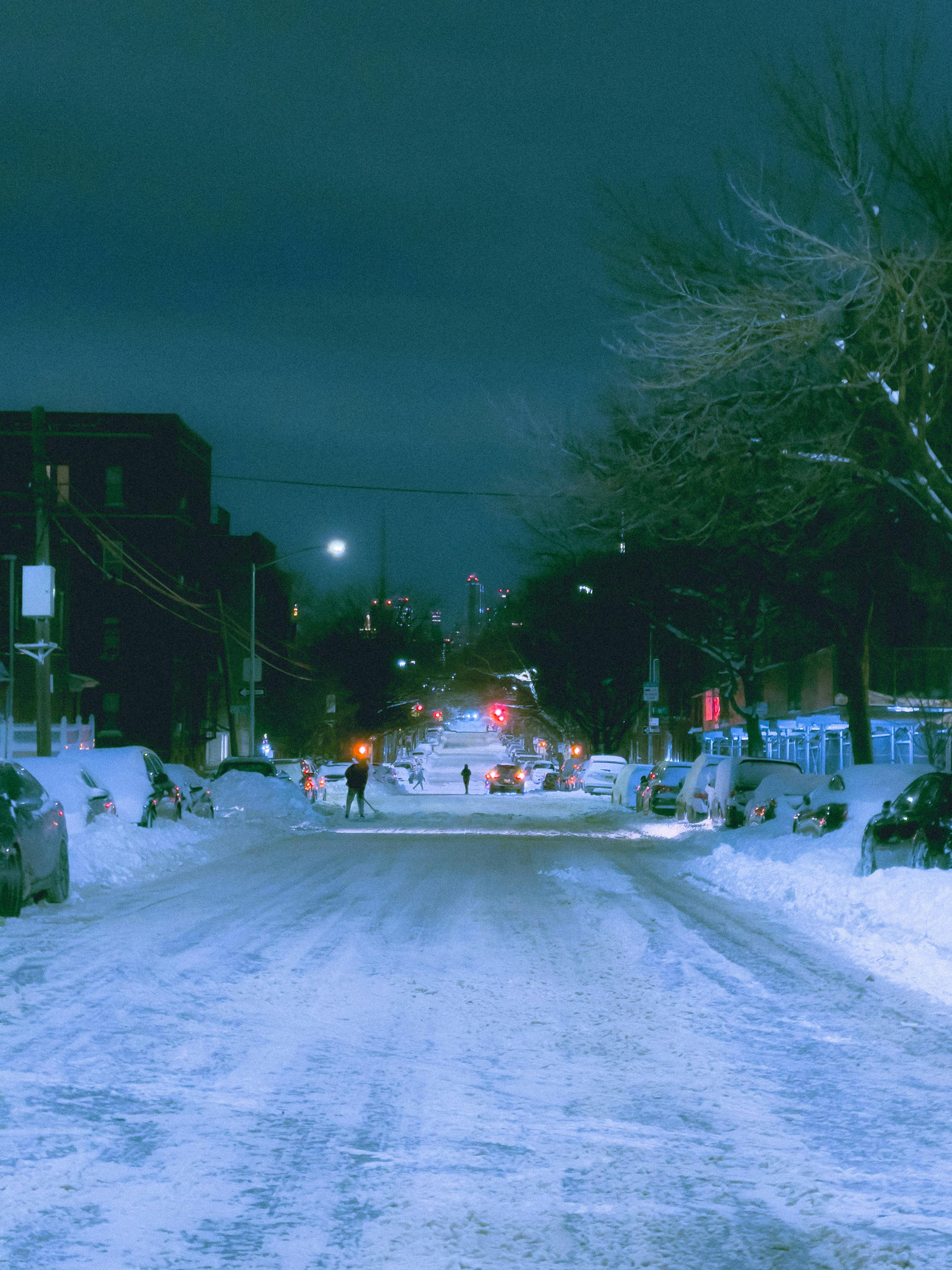 A road in the north shore covered in ice