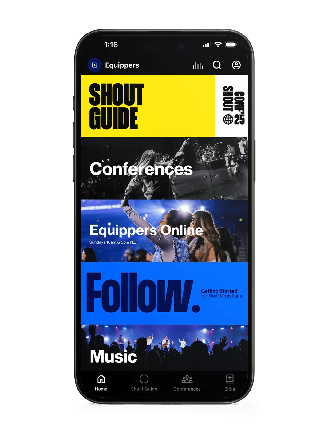 A screenshot of the Equippers App.