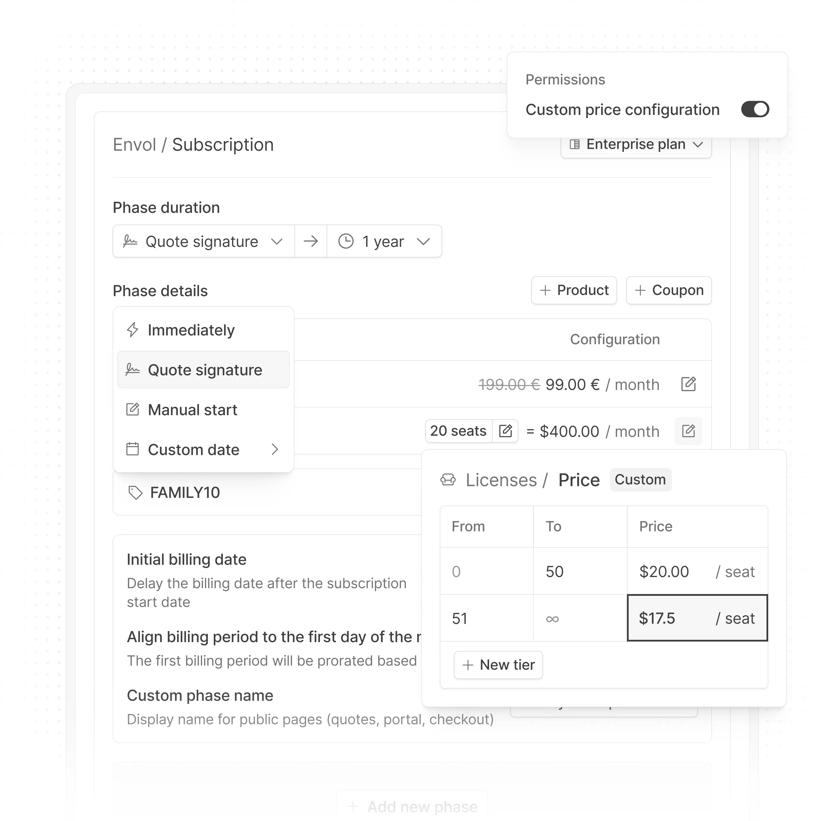 custom subscription