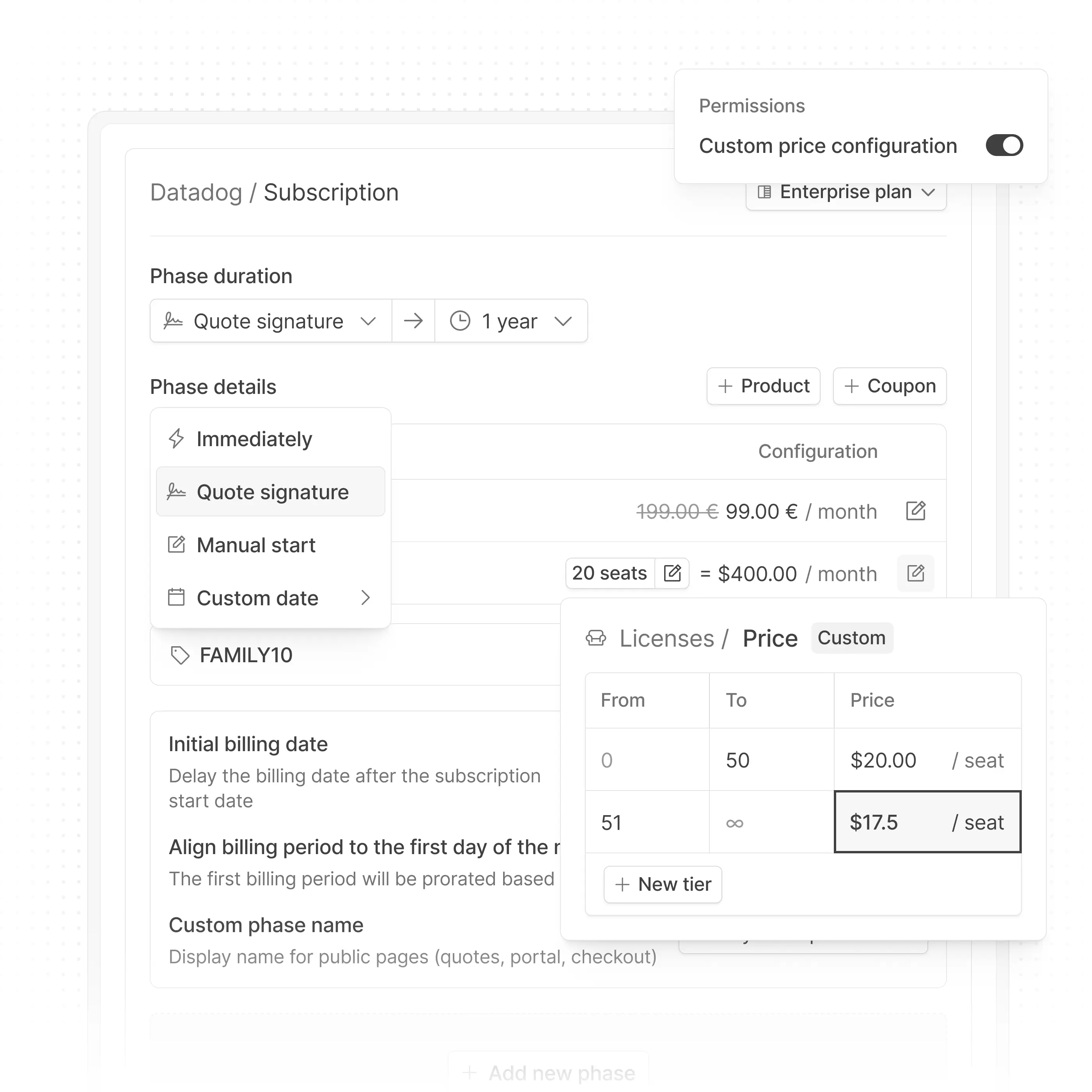 custom subscription
