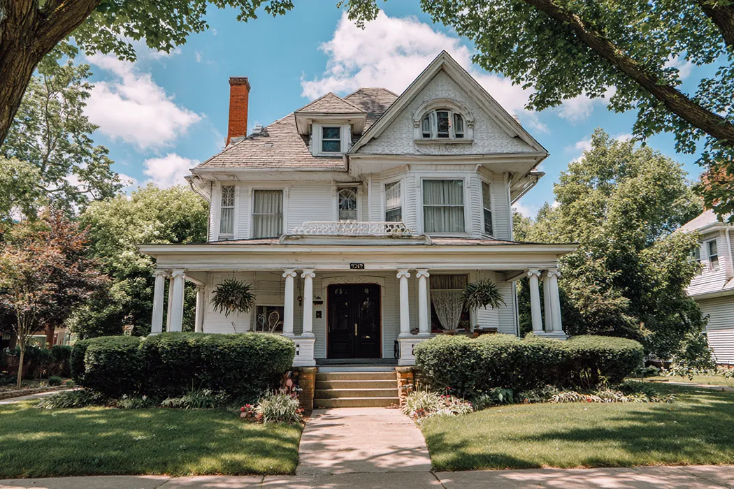 Colonial-style home with brick exterior and shuttered windows in Ohio — sell and stay in your home with Sell2Rent