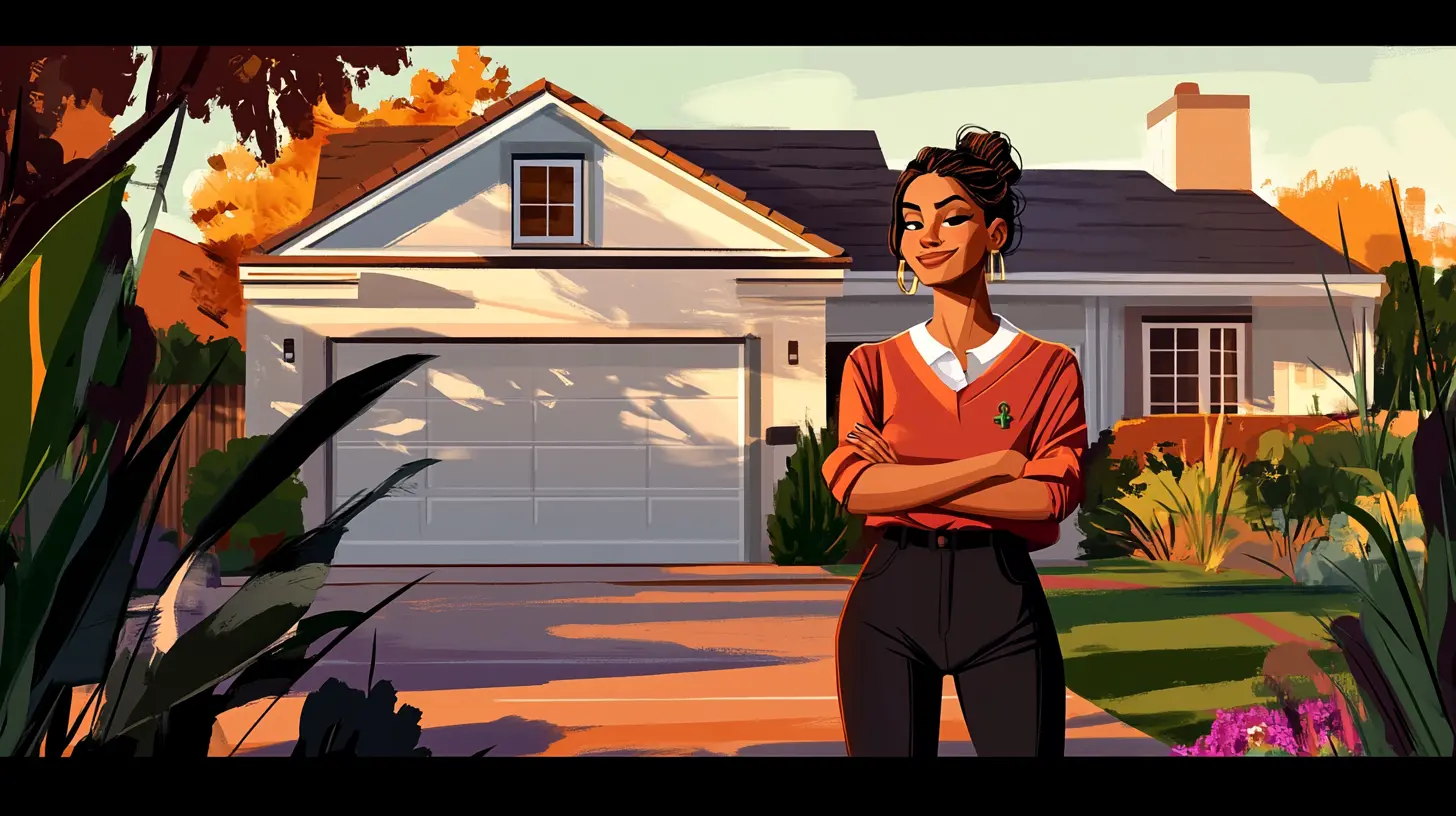 Confident homeowner standing in front of her house, demonstrating how to unlock home equity while maintaining her lifestyle through a Sell2Rent sale-leaseback.