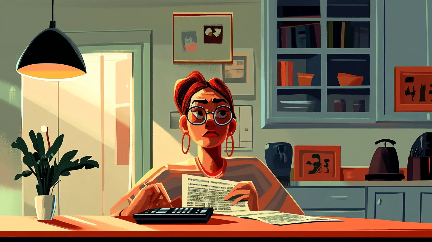 Homeowner managing monthly expenses, showcasing how to eliminate debt by unlocking property value through a Sell2Rent residential leaseback agreement.