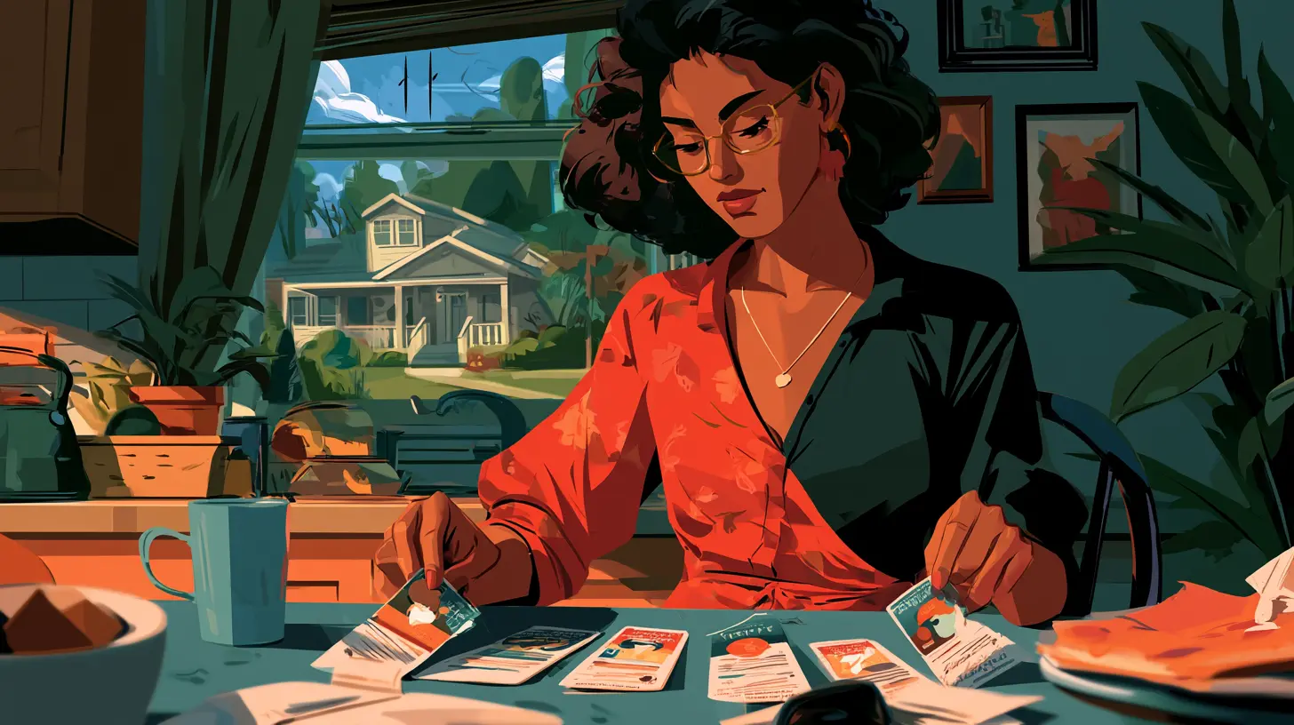 A homeowner evaluating equity options at a kitchen table, representing home equity lines of credit (HELOCs), cash-out refinancing, home equity sharing agreements, and sale-leaseback programs for U.S. homeowners.