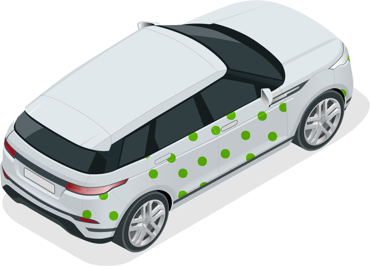 Animated image showing how car park door damage is restored using small dent repair and paintless dent removal Perth techniques, avoiding the need for a conventional panel beater.