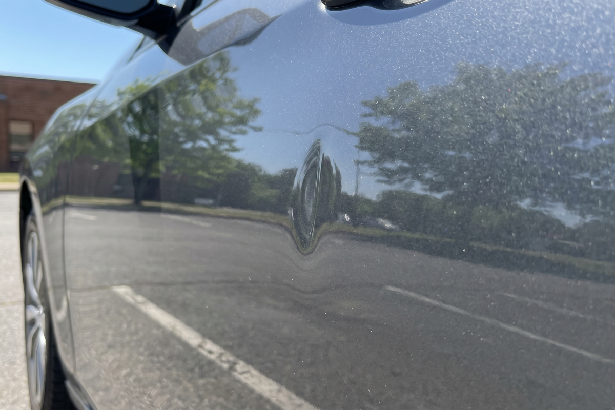 Minor door ding dent repair Perth intact paint surface suitable for PDR before lease return inspection