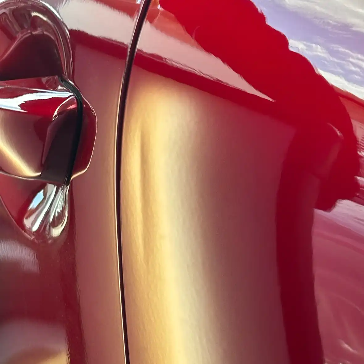 Mazda 3 passenger rear door dent before paintless dent repair